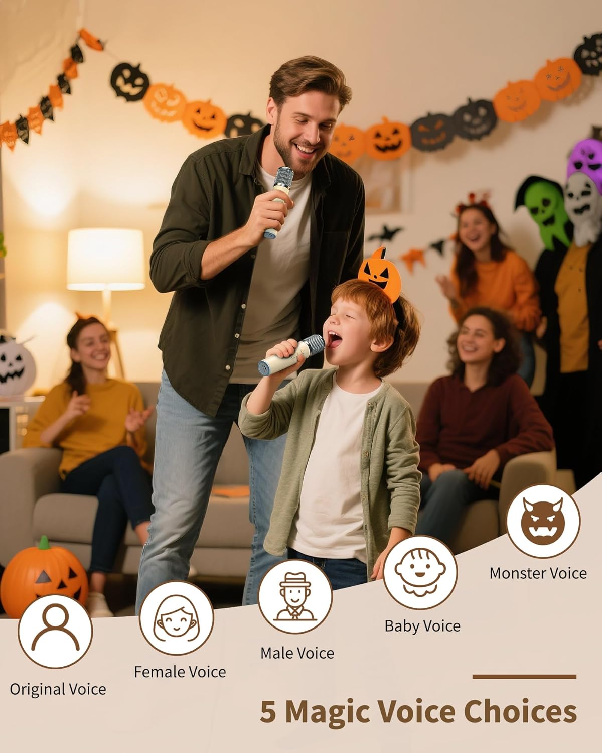 JAMELO Karaoke Machine for Kids & Adults Portable Bluetooth Speaker with 2 Wireless Karaoke Microphones 360° Stereo Sound 8H Playtime RGB Light Gift for Birthday Home Parties & Outdoor Gatherings