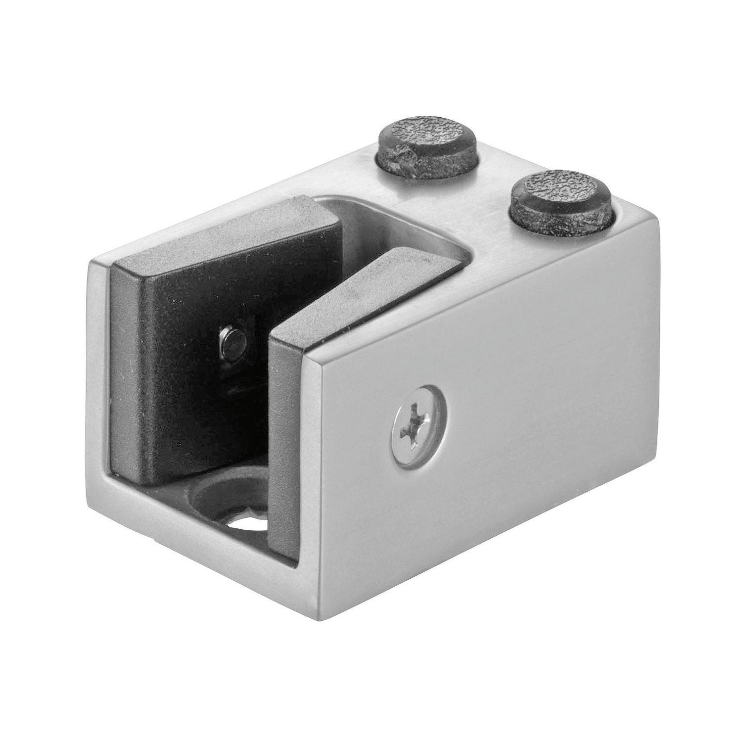Anschlagpuffer Glas, 8 - 12,76 mm, Aluminium silber