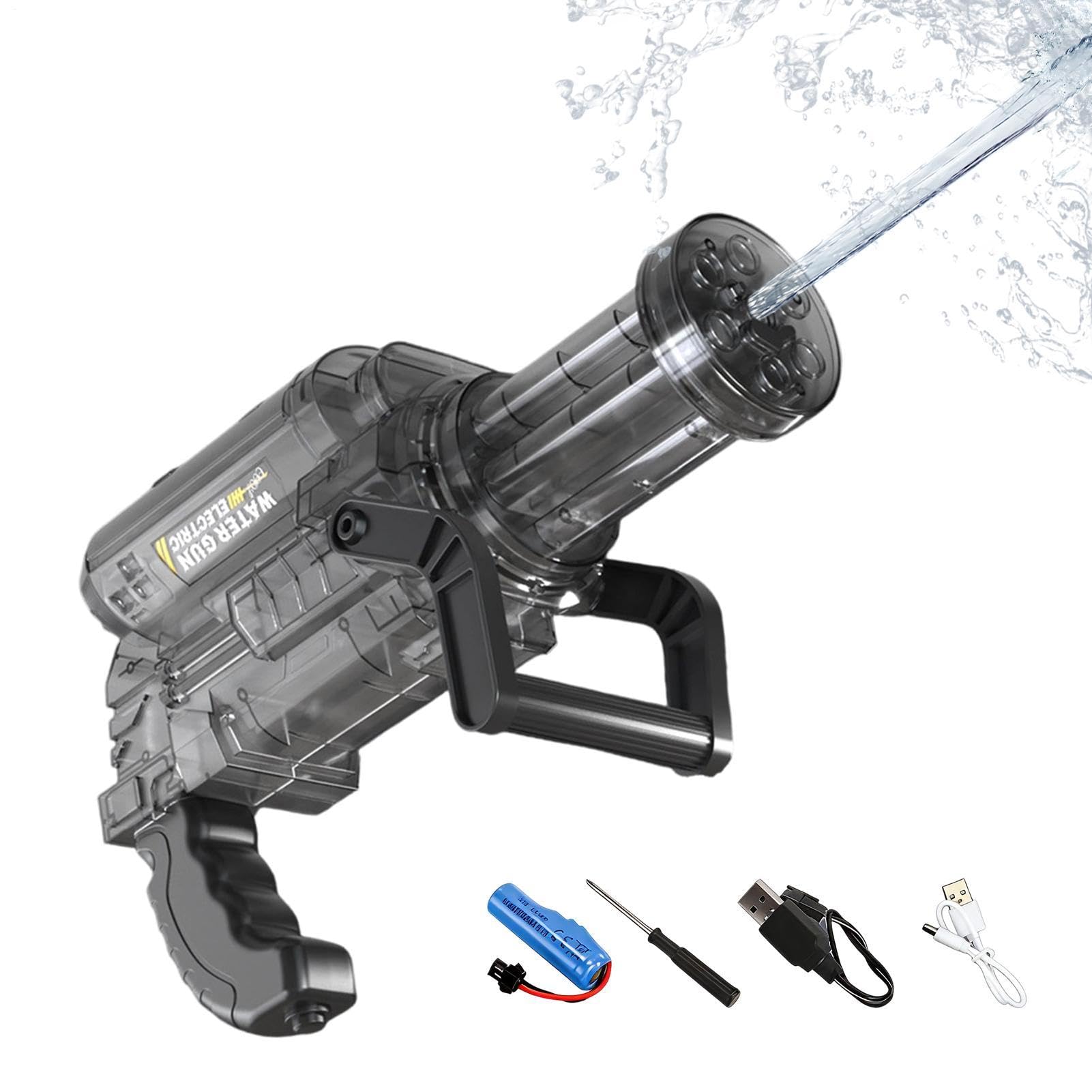 Sparatore d'Acqua Elettrico Sparatore Automatico per Esterni | Giochi da Piscina con Effetti Luce e Fiamma per feste all'aperto, giardino, cortile, spiaggia, piscina, campeggio