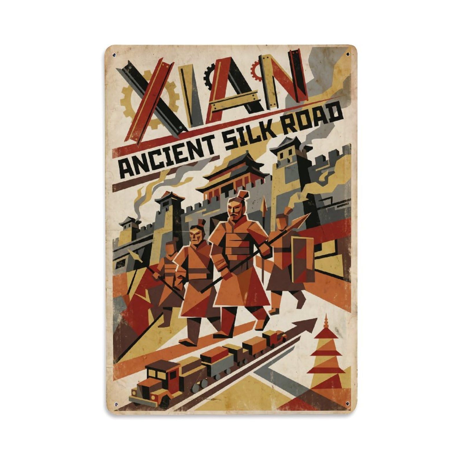 Gead 8X12inch Style Retro China Xian Travel Metal Tin Sign