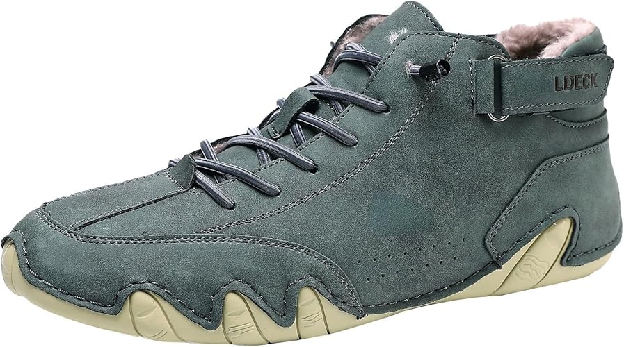 Snow Boots Mens Walking Boots Warm Fur Lined Ankle Boots Waterproof