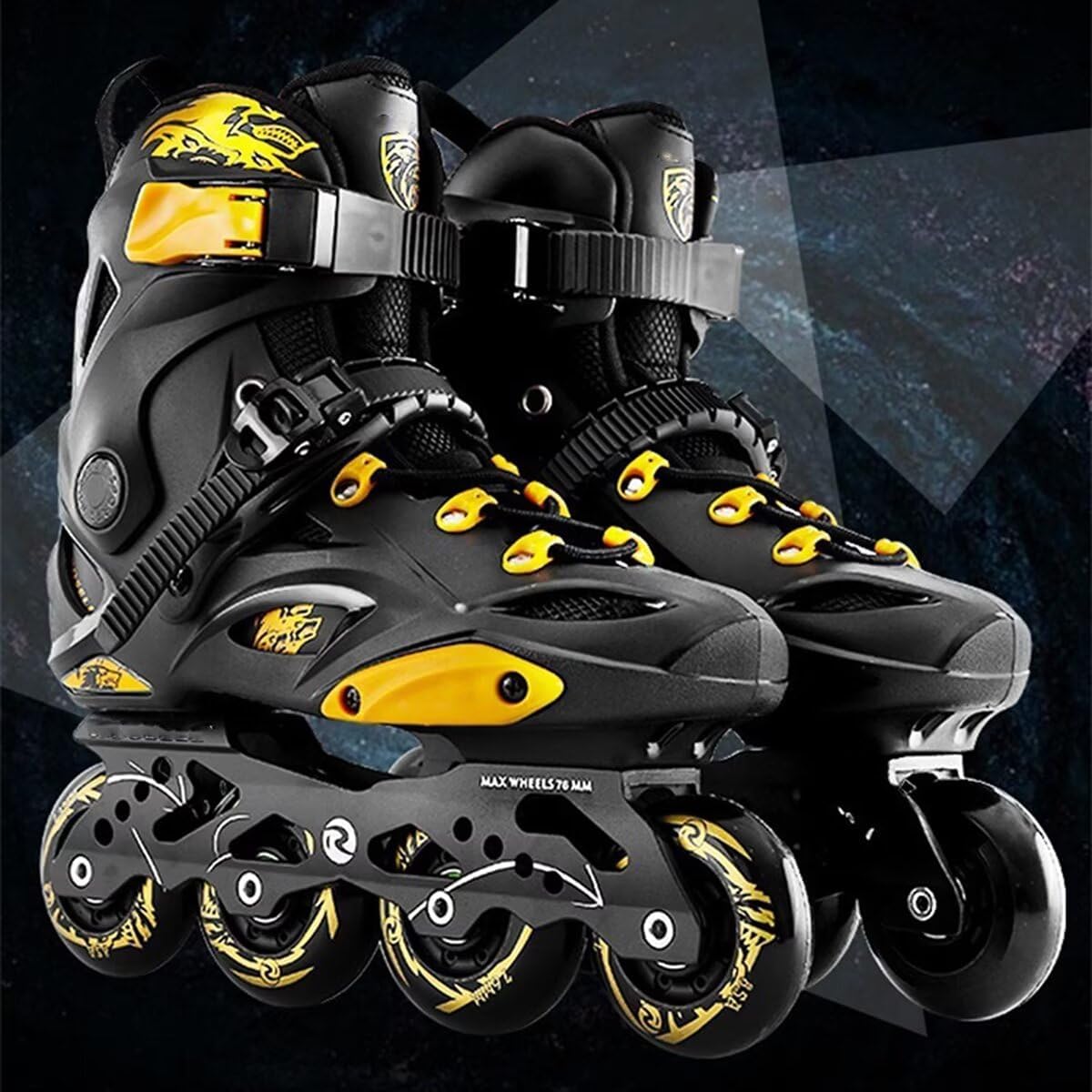 Men Inline Skates with Light Up 4 Wheels Adjustable Speed Roller Blades for Adult Women Professional Outdoor Fitness for Kids Beginner