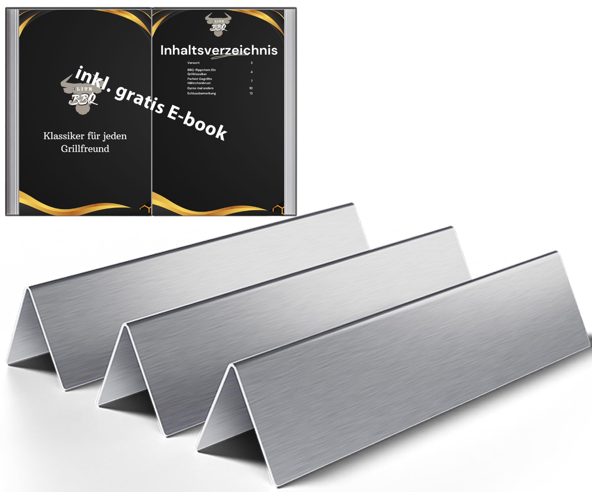 Elite BBQ 1,5 mm di copertura per bruciatore massiccio per Weber Spirit 210 220 dal 2013, Flavorizer Bars Weber Spirit Barbecue a gas Spirit 210 pezzi di ricambio 7365 riflettore termico Spirit I & II