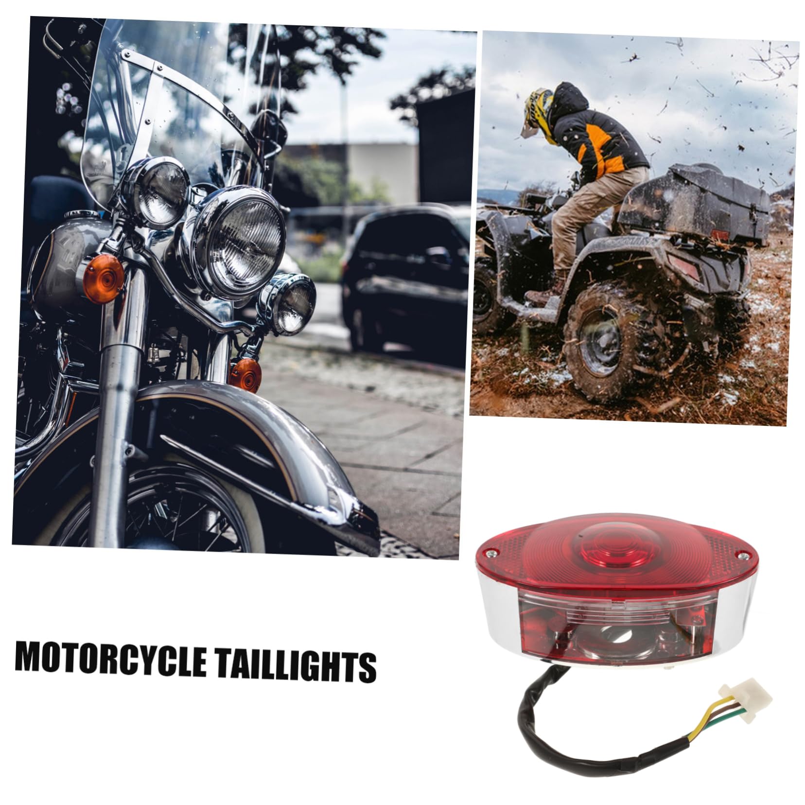 Feu De Frein Arrière Pour Moto Plastique Œil De Chat Lumière De Frein Vintage Et Lumière De Position Compatible Avec Honda