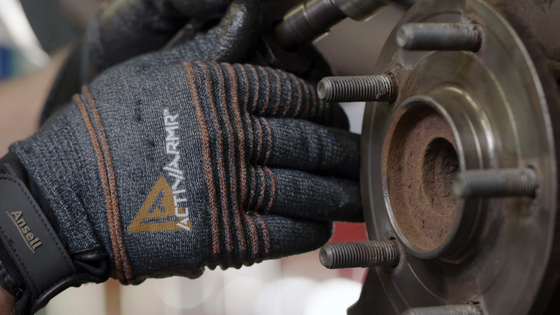 Ansell ActivArmr 97-008 Arbeitshandschuhe, Mehrzweckhandschuhe, Mechanikschutz-Handschuh, Industrie PSA, Schwarz, Größe XL (1 Paar)