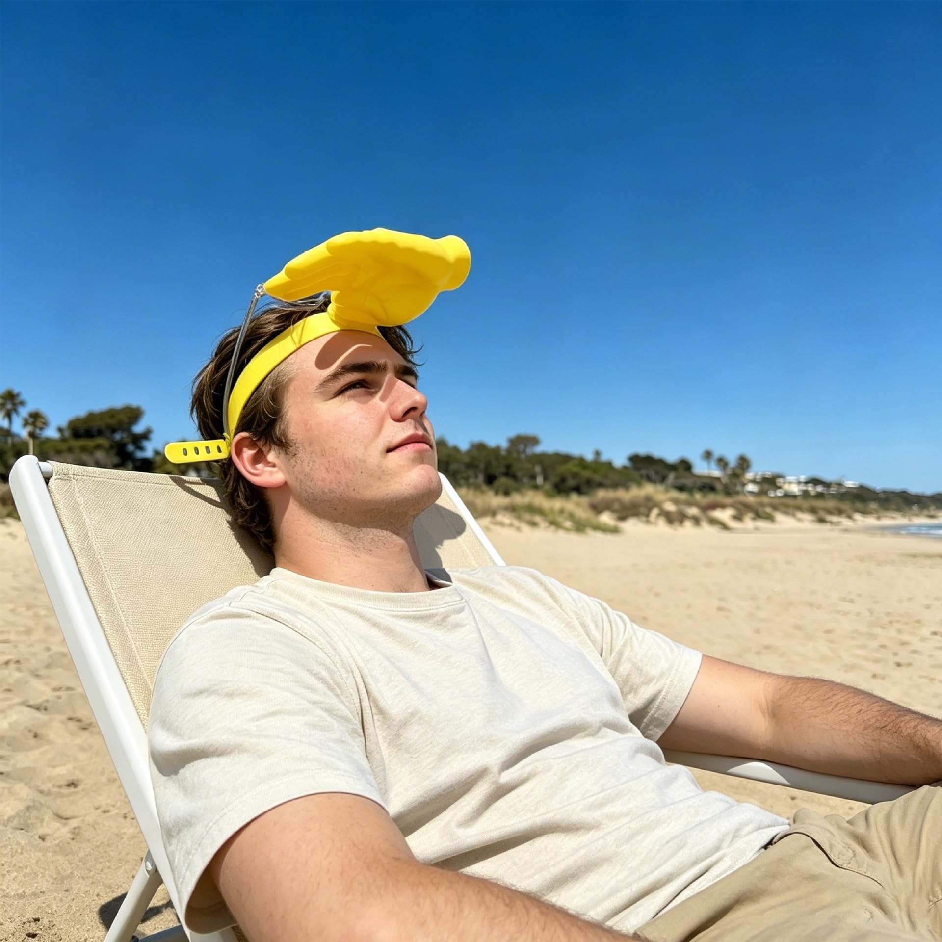 Parasol divertido con forma de mano impresa en 3D, manos libres, visera de protección solar para playa, pesca, senderismo, actividades al aire libre