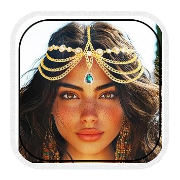 Aukmla Gold Head Chain Jewelry Boho Headpiece Prom Accessories for Women | Crystal Egyptian Greek Goddess Head Piece Prom Headband Hair Chains