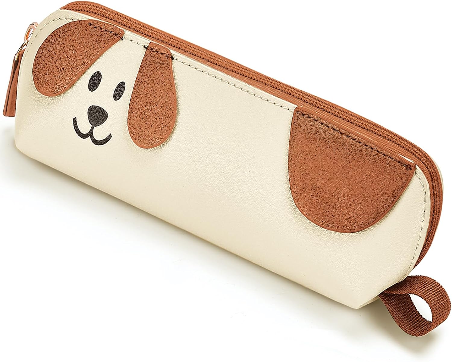 3D Dog Pencil Pouch -Cute Pencil Case - Durable TPU, Waterproof, Spacious School Supply Organizer for Kids, Teens, and Artists (White)