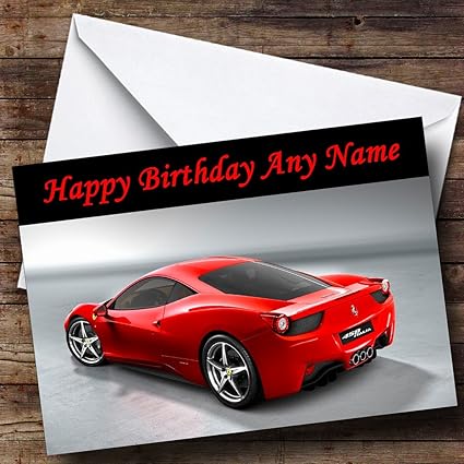 Personnalisee Rouge Ferrari Italia Carte D Anniversaire Amazon Fr Fournitures De Bureau