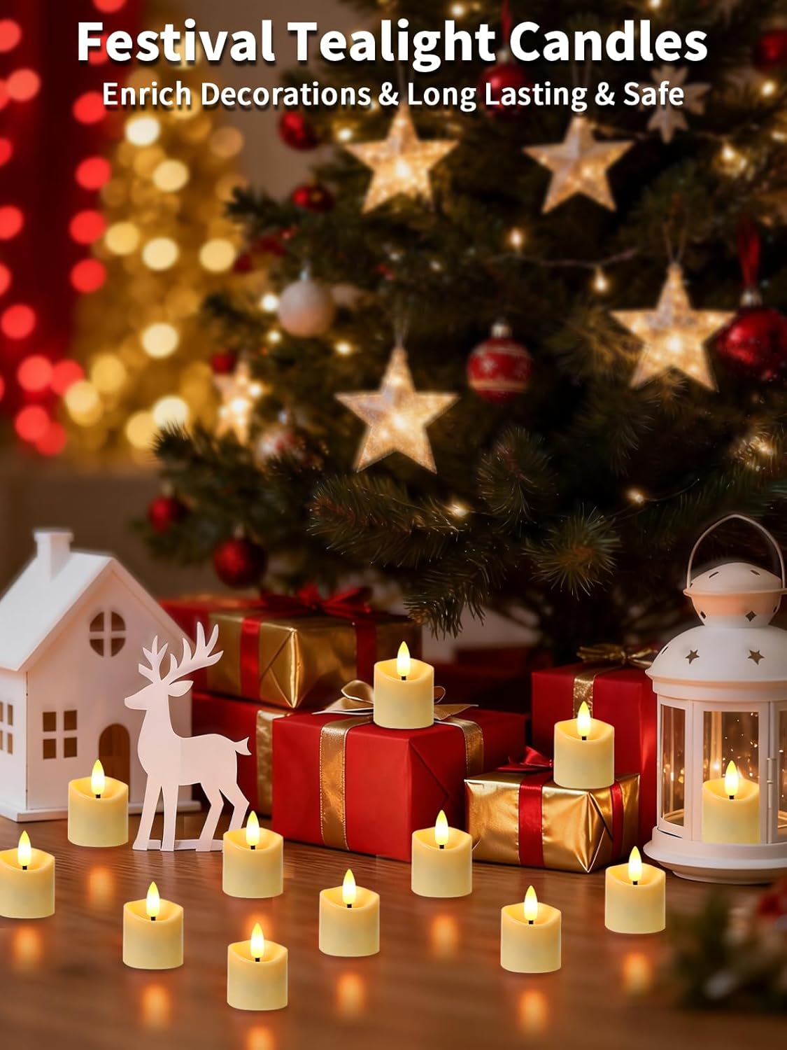 Rechargeable Tea Lights Candles,6Pcs USB Rechargeable Flickering Flameless Tealight Candles Battery Operated with Timer Remote for Home Decor, Table and Valentines Decor - Image 3