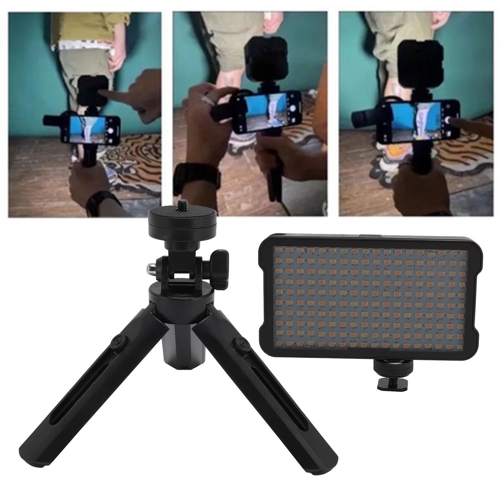Tattoo Lampe mit CPL Filter Handy, polarisiertes LED Fülllicht mit 180 LEDs und Stativ, kabelloses Tattoo Foto Set für Handy Fotografie, Live-Streams, Selfies und Tattoo Zubehör