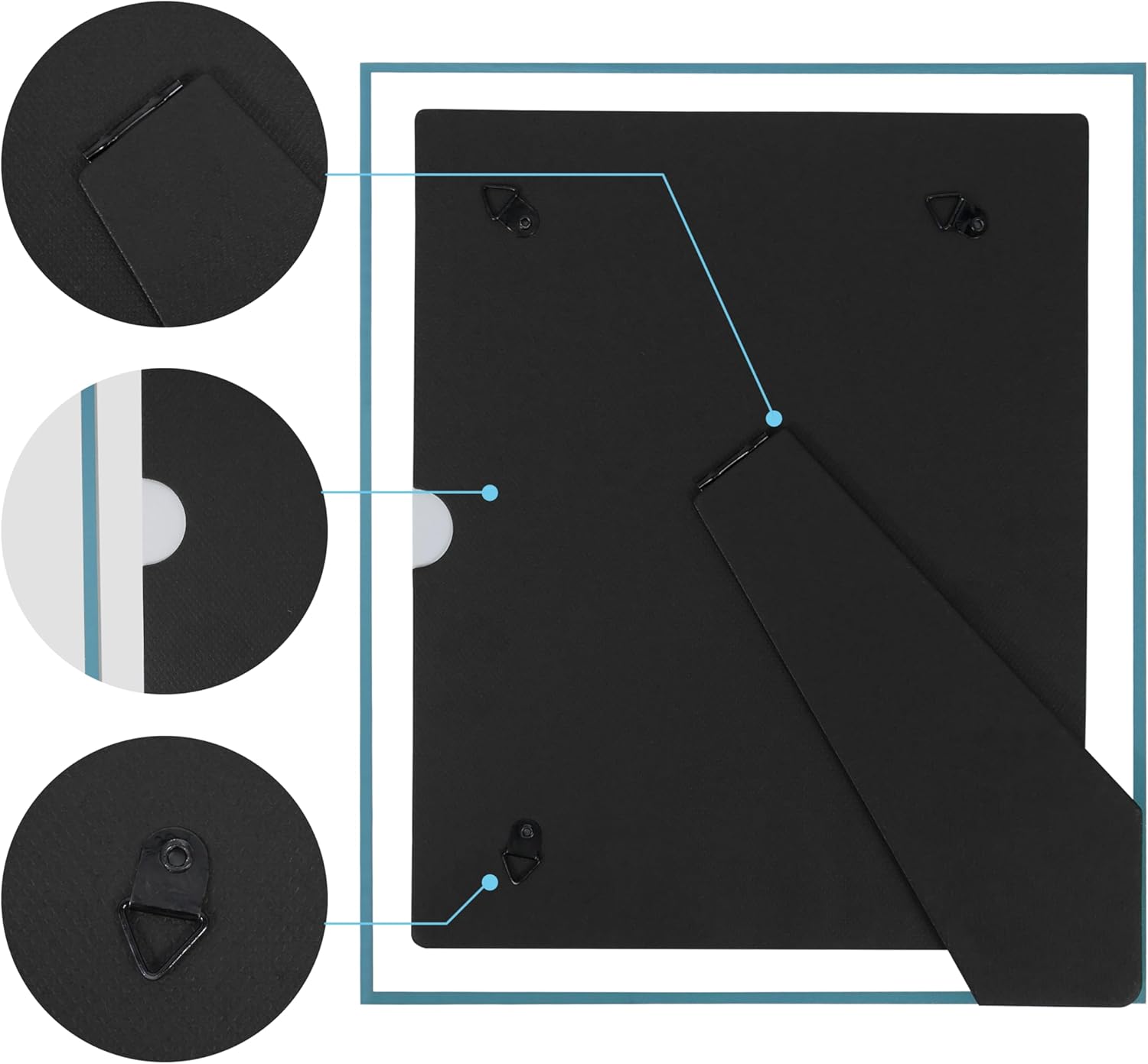 SIMON'S SHOP 4 Pack Picture Frames 8.5 x 11 Frames for Certificates and Awards 8 1/2 x 11 Wall and Tabletop Frame Set, Clear with Silver Trim