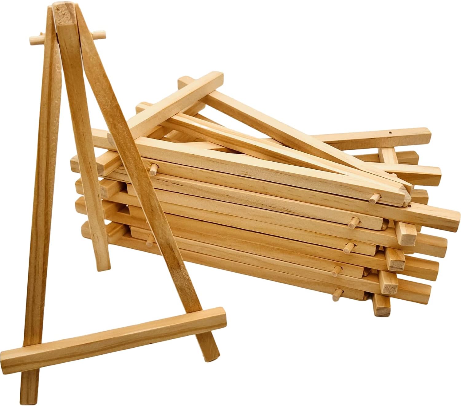 10 Pack 7.5 Inch Mini Wooden Easel, Tripod Easel