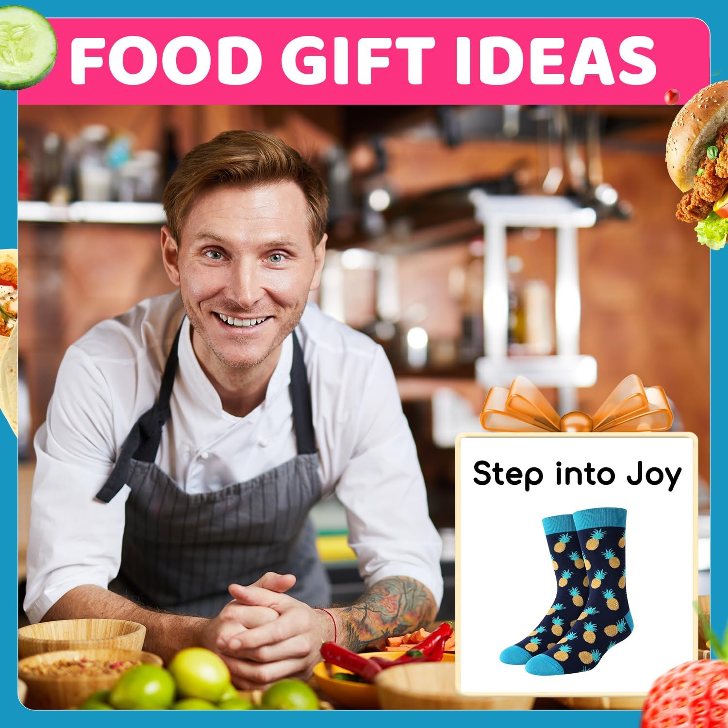 Funny Food Socks for Men - Pickle Pineapple Gifts for Teen Boys - Image 7