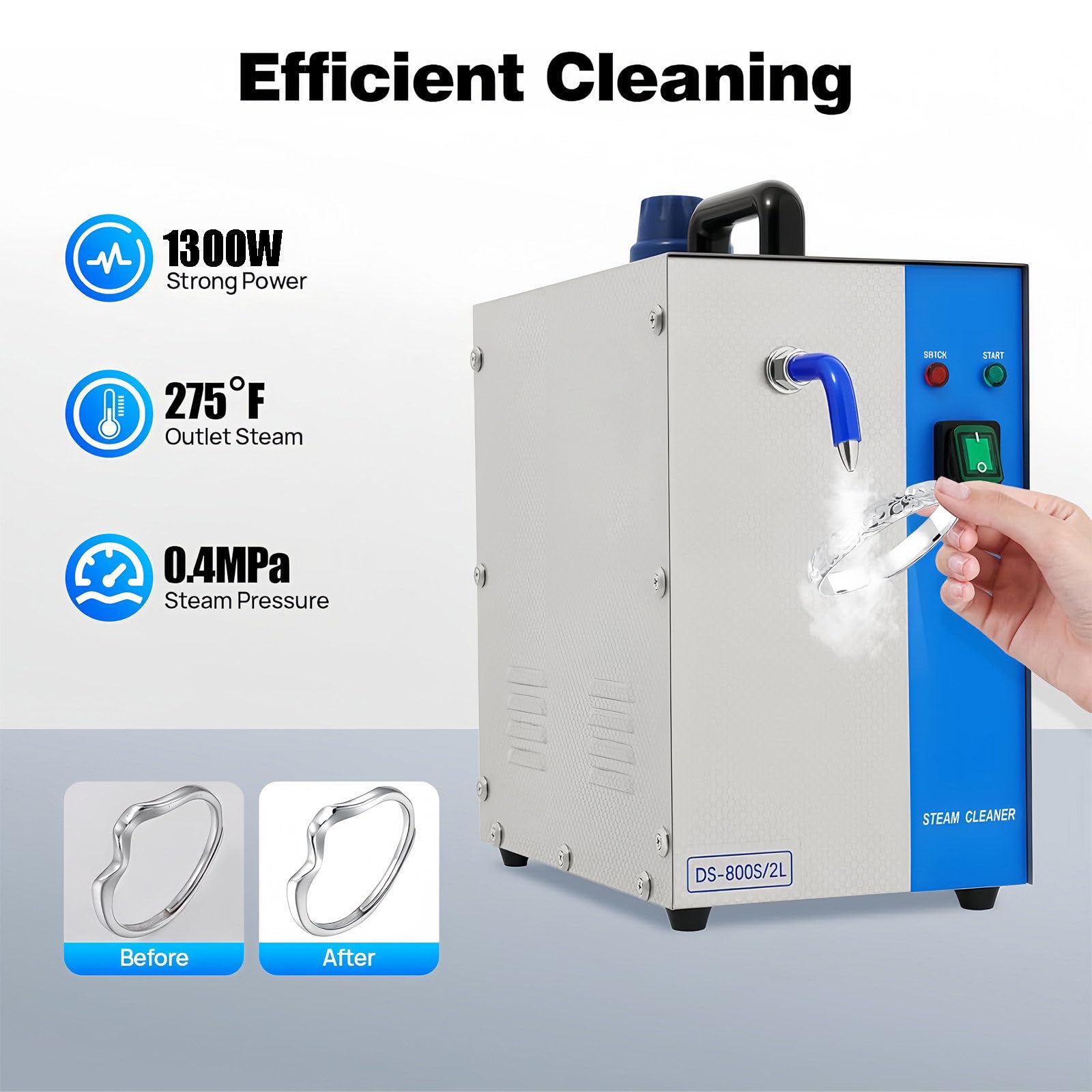 Limpiador de para Joyas Maquina 2L Oro Plata Acero Inoxidable Equipo Lavado Gemas para Limpieza Diamante 1300W Profesional Laboratorio Estudio