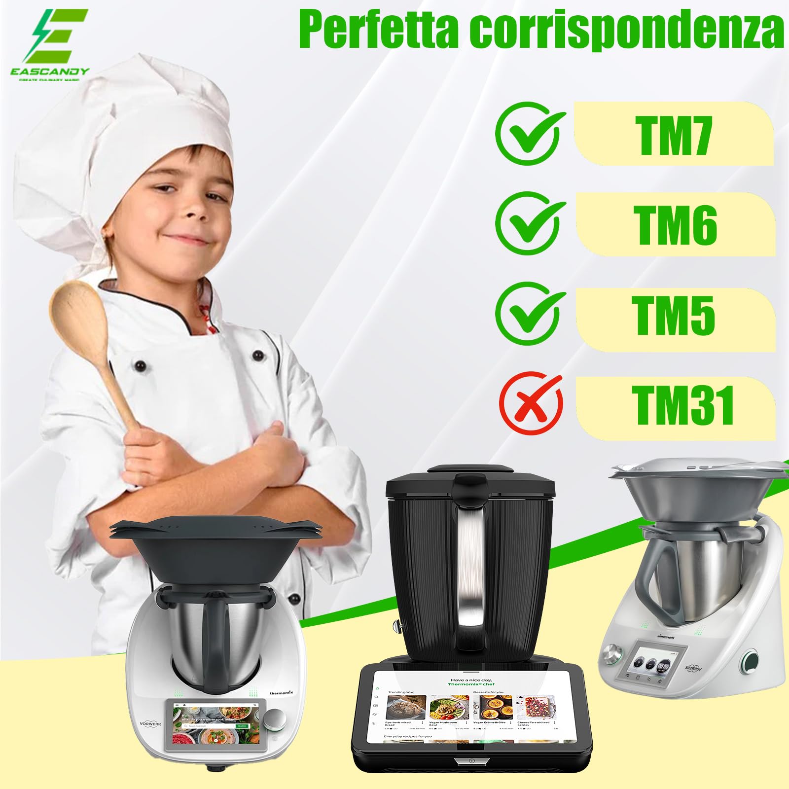 EASCANDY Lama di Ricambio per Bimby TM5 TM6 TM7 – Lama Affilata in Acciaio Inox SUS420 Compatibile con Vorwerk, Resistente e Antiruggine
