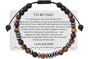 To My Dad: Tiger Eye Bracelet & Engraved Wallet Card | Morse...