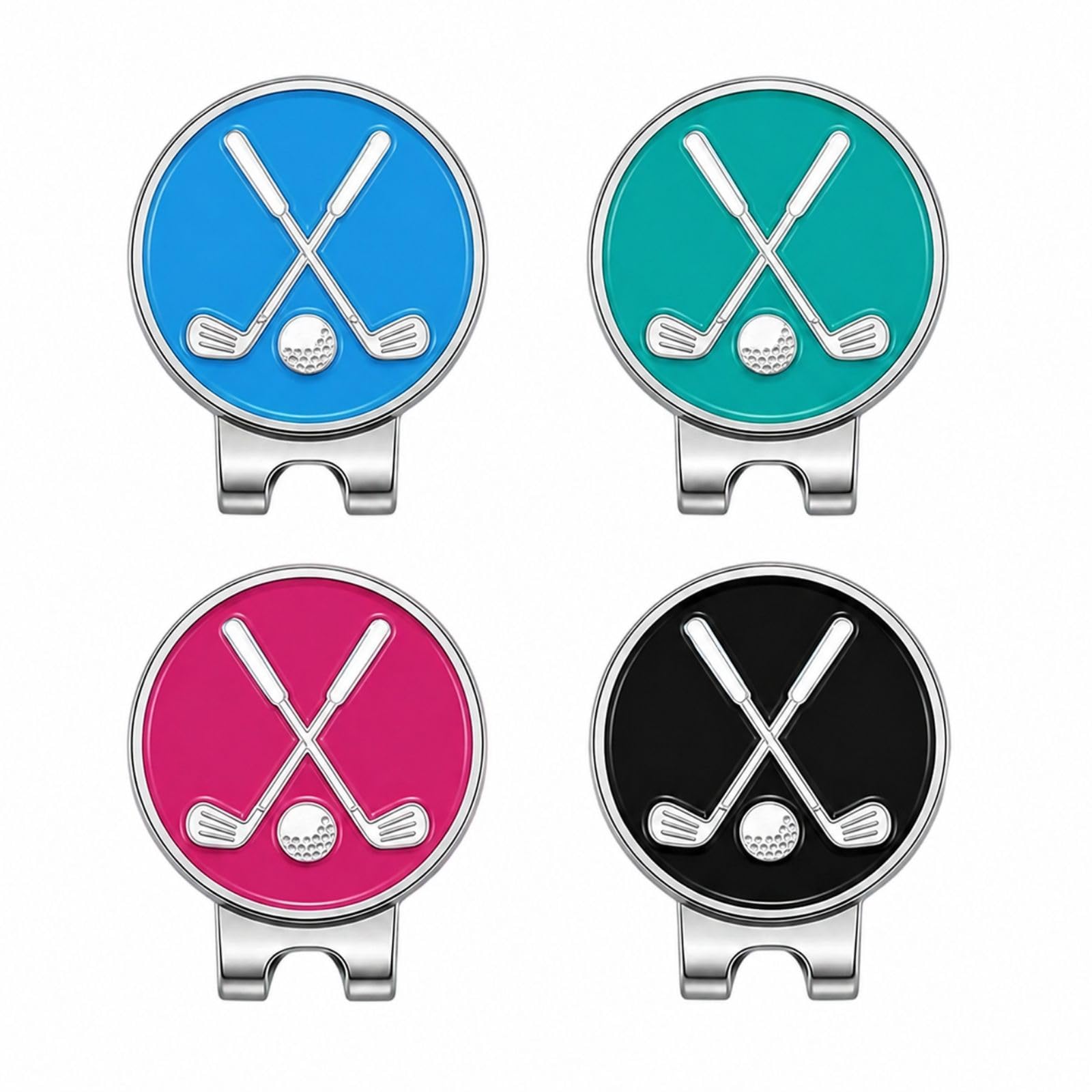 Xivicii 4 Pcs Golf Ball Markers Magnetic, Funny Golf Ball Marker Hat Clip for Putting Green, Golfer Fan