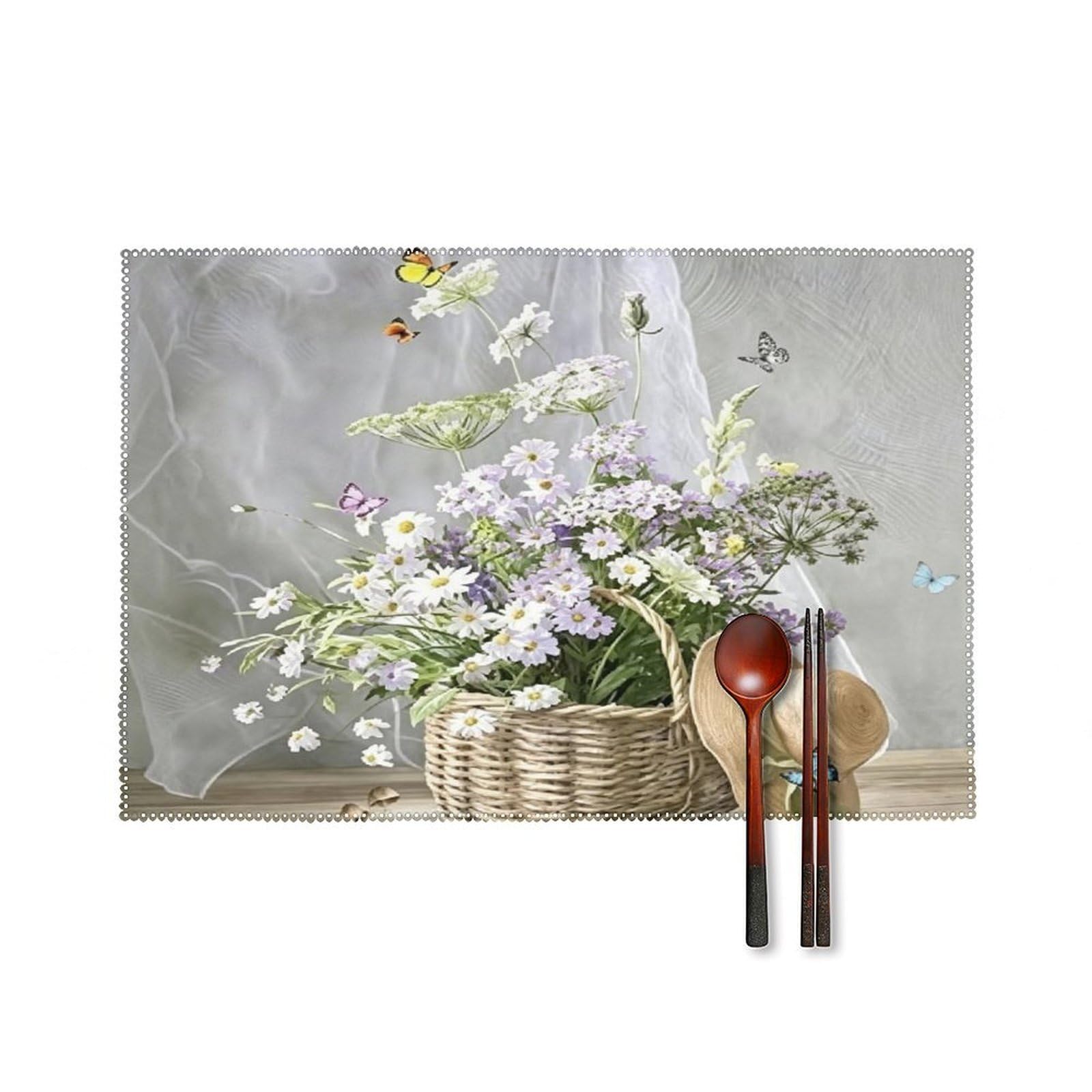 Fodpand Style Daisy And Butterfly Placemats Set Of 4 Place Mats Table Mats