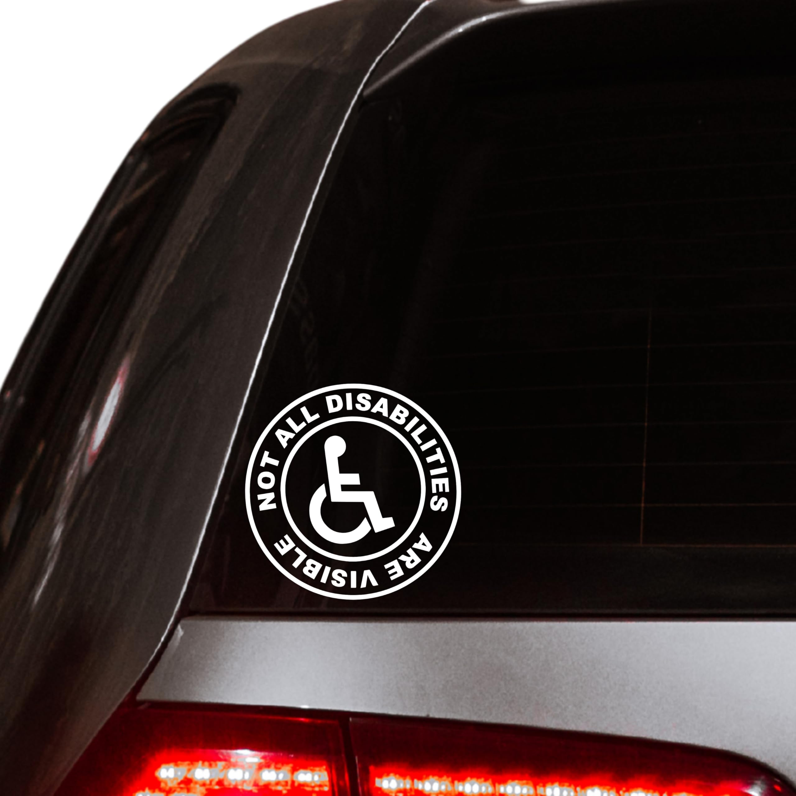 NOT All Disabilities are Visible - Car Sticker Decal | Mobility, Van, Disability Sign, Anxiety, ADHD, Autism, Blue Badge, Chronic Pain, PTSD, MS, Dementia, Hearing, Vision, Stroke, Lupus UK - White