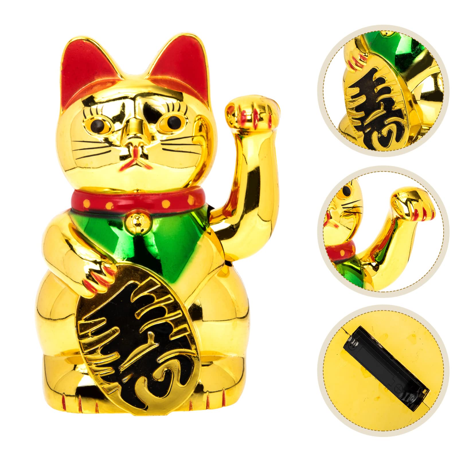 PRETYZOOM 5St Glückskatze Dekoration Maneki Thekendekor goldene Verzierungen Mini- für den einzug buisiness Winkende Handpfote nach Oben Katze Haushalts-Desktop- Plastik