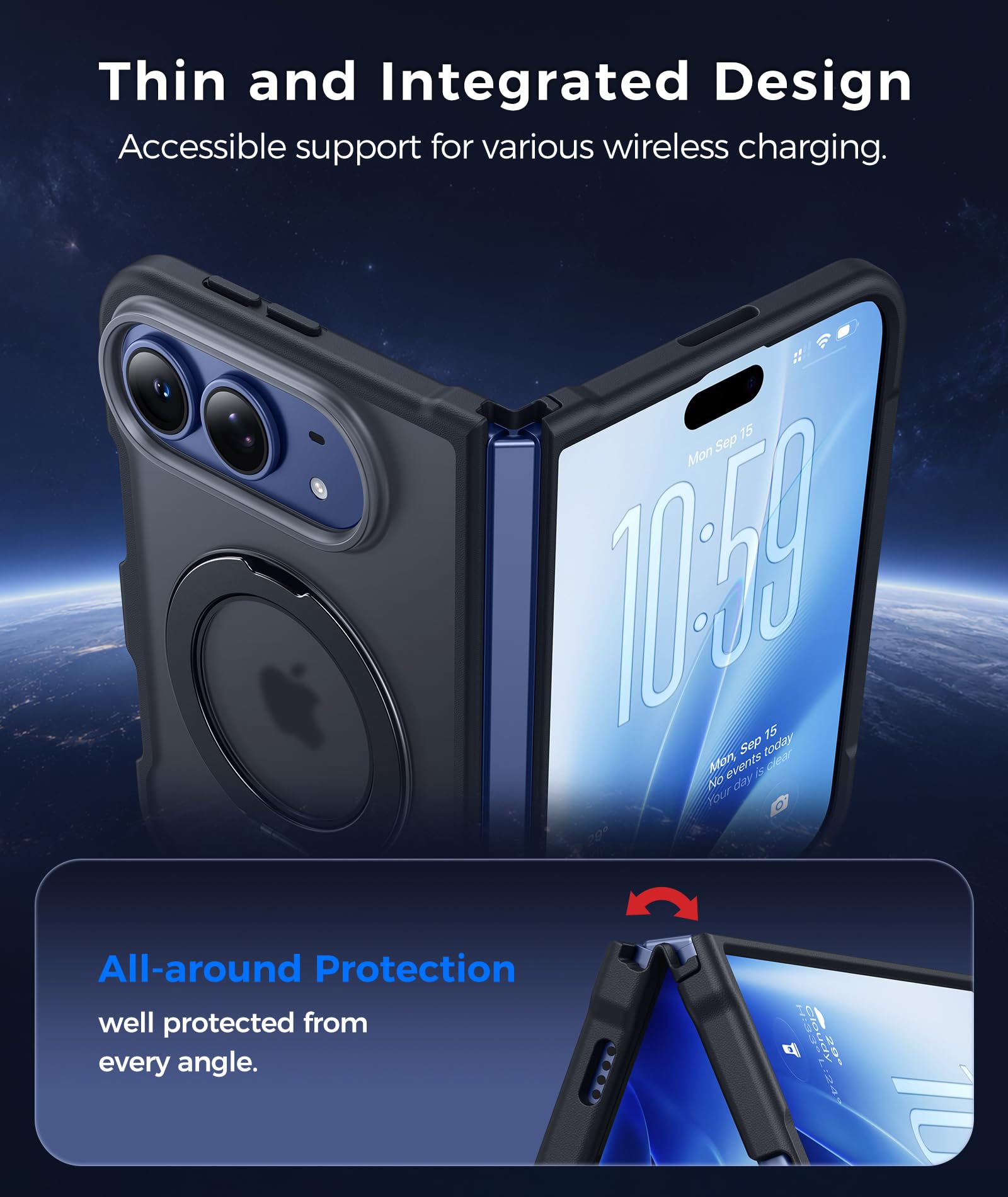FNTCASE Custodia pieghevole per telefono Ultra/Phone con supporto magnetico