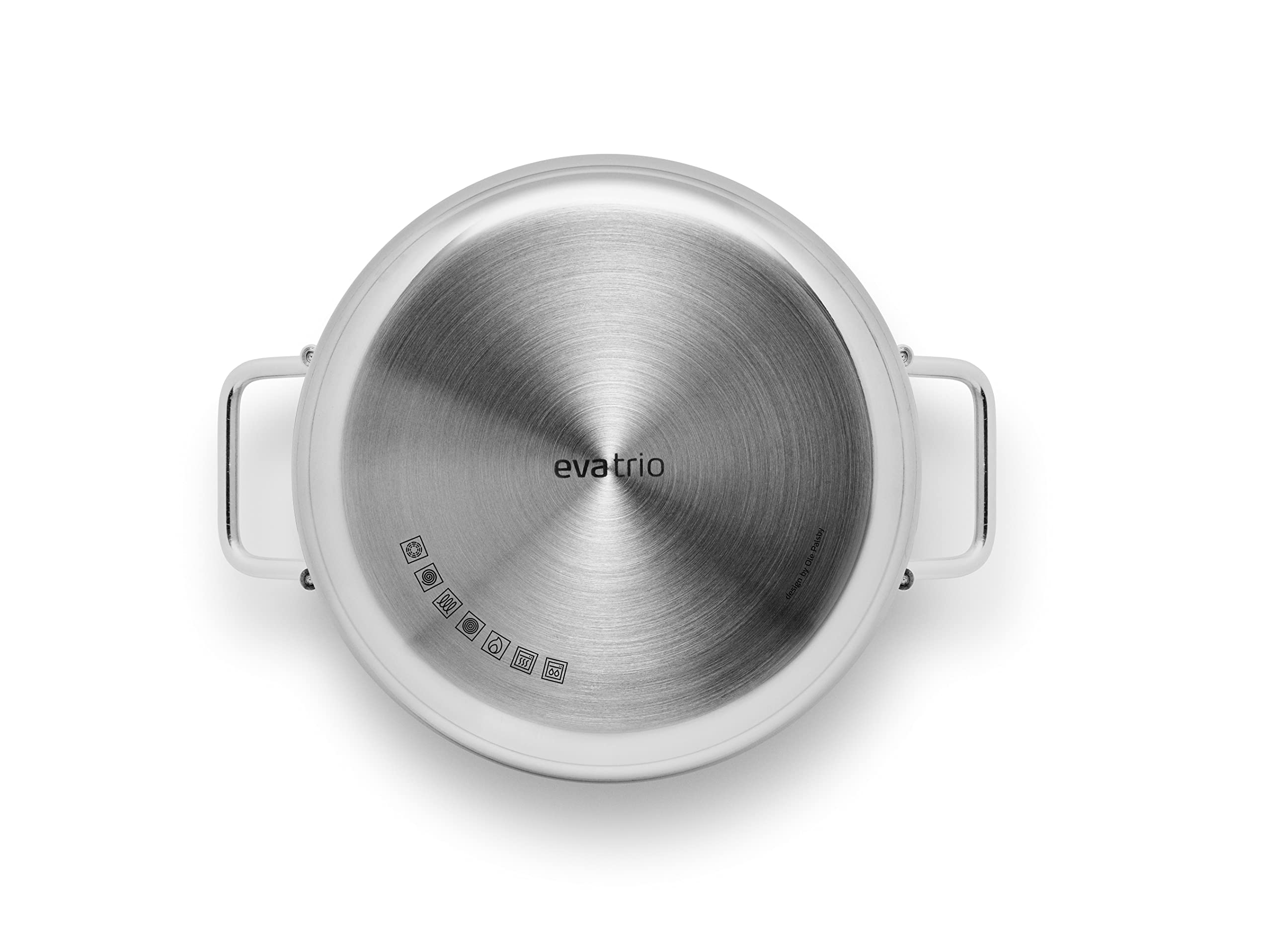 Eva Trio Casserole 10 l / 24 cm - Steel Base - Acier inoxydable pur, sans revêtement | Polished Steel