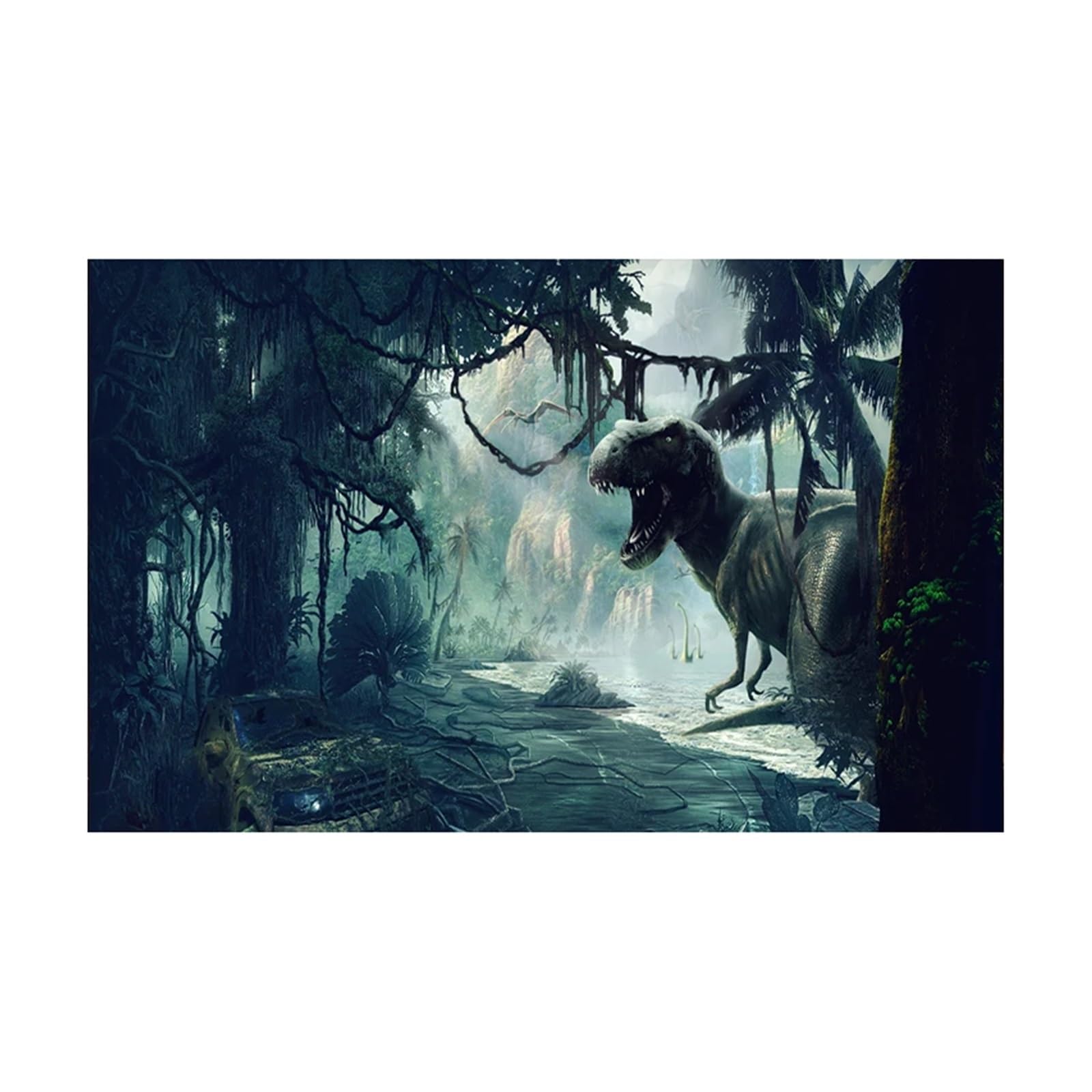 MZPOZB Fish Tank Backing Aquarium Background Sticker Dinosaur Poster Fish Tank Decoration Self Adhesive Wallpaper(41x61cm)