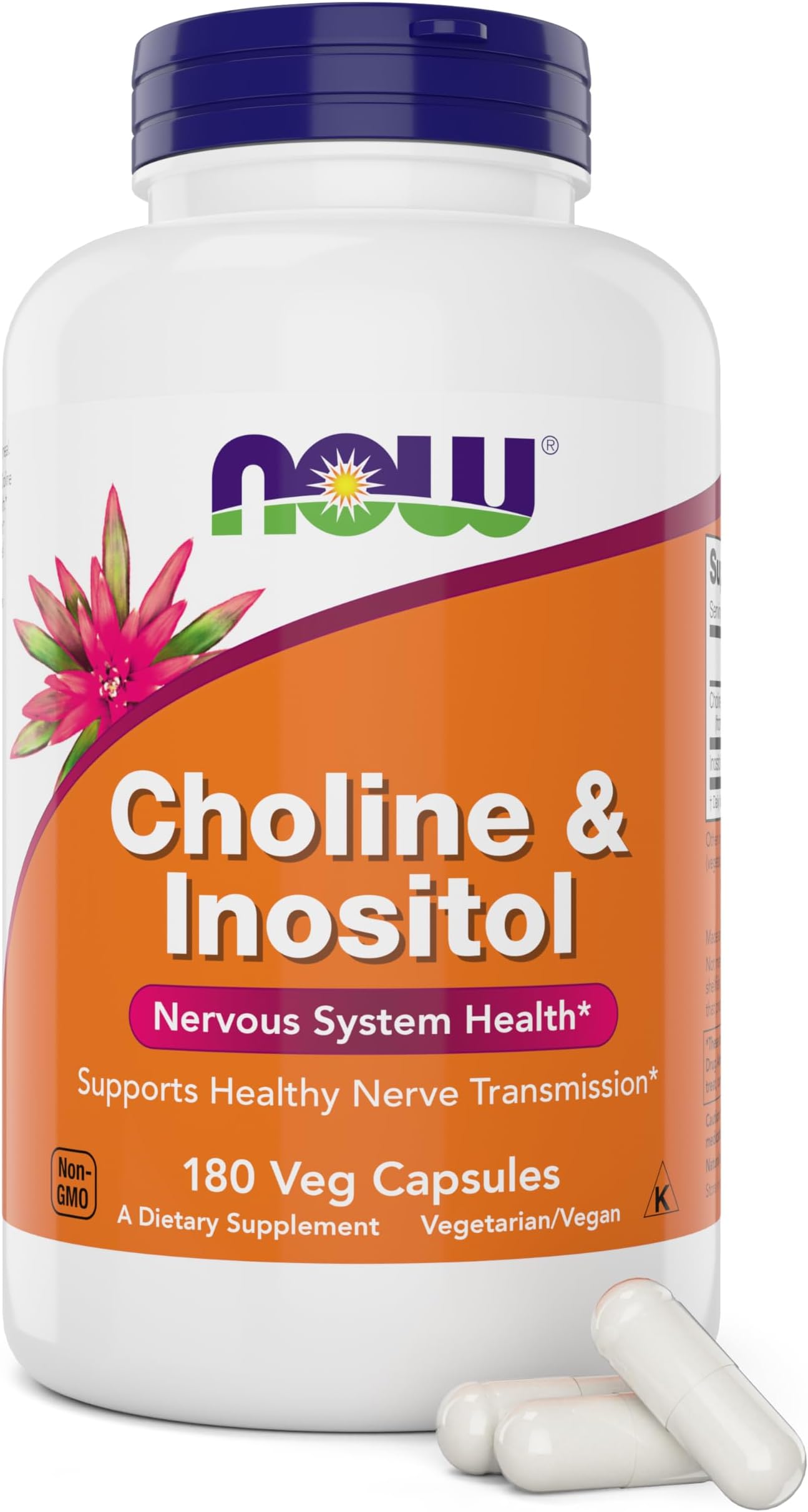 Amazon.com: NOW Choline and Inositol 500mg, 100 Capsules (Pack of 2 ...