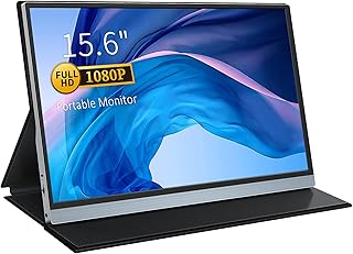 Portable Monitor 15.6 Inch Portable Screen for Laptop 1080P FHD IPS Dual Type-C Mini HDMI Monitor External Second Screen with Smart Cover, Monitor Display Screen Gaming PC PS4/3/XBOX ONE/Switch