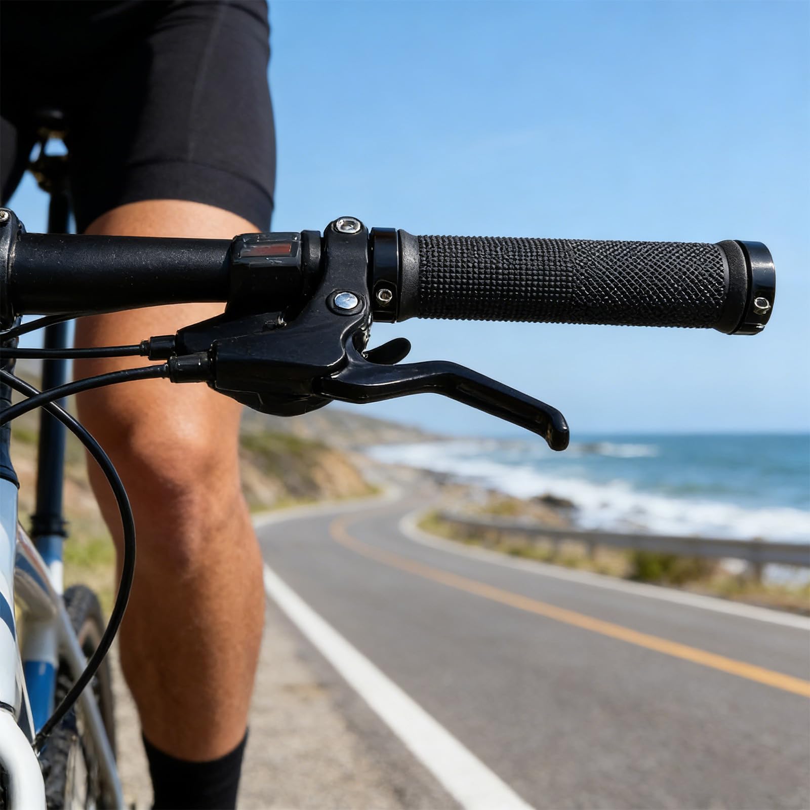 Manopole per bicicletta, mountain bike, BMX, con tappo in alluminio e chiave a brugola, impugnature antiscivolo per mountain bike da 22,2 mm
