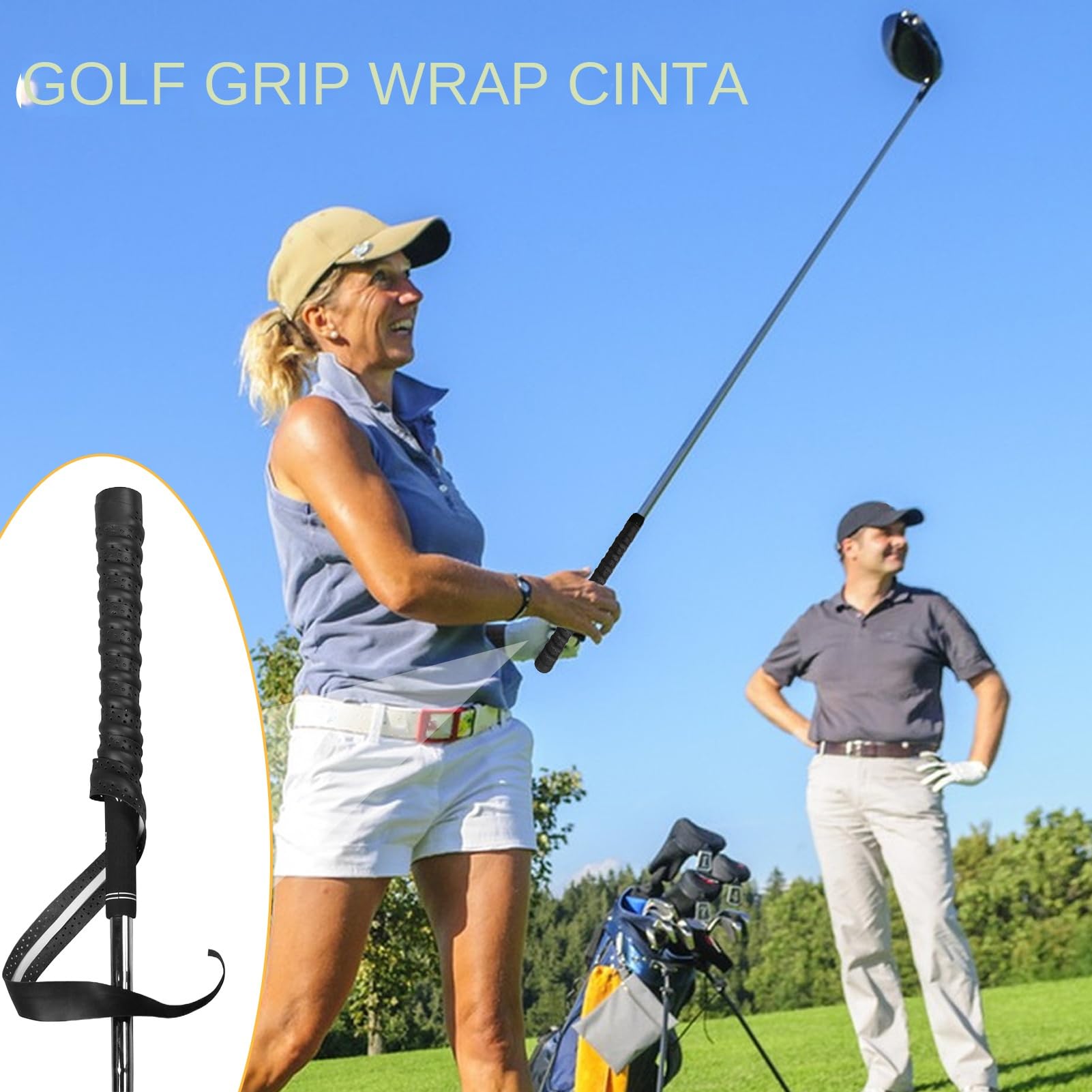 Cinta Para Envolver Empuñaduras De Golf - Cinta Sobregrip De Golf Absorbente De Impactos - Accesorio Deportivo de Instalación Rápida para Adolescentes, Chicas, Atletas, Mujeres, Golfistas,