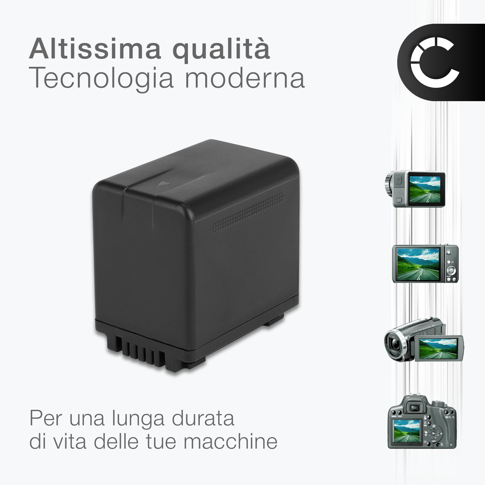 CELLONIC 1x Batteria per Fotocamera Compatibile con Panasonic HC-V180, HC-V777, HC-V380, VW-VBT190 – (4040mAh, 3.6V)