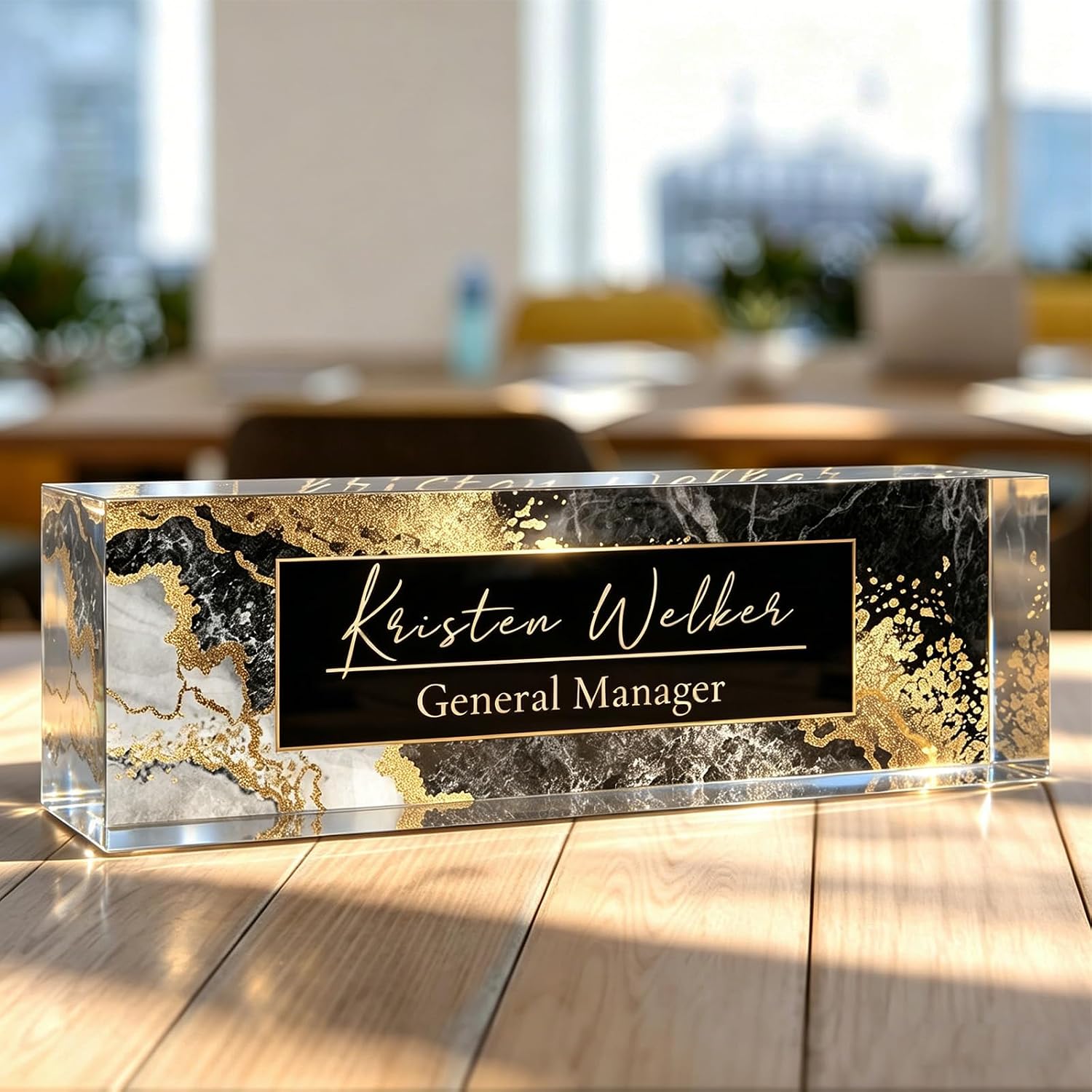 Desk Name Plate Personalized, Custom Name Plate for Desk, Acrylic Desktop Accessories, Office Gift & Decor for Women Men, Teacher Nurse Boss Employee Appreciation Gifts