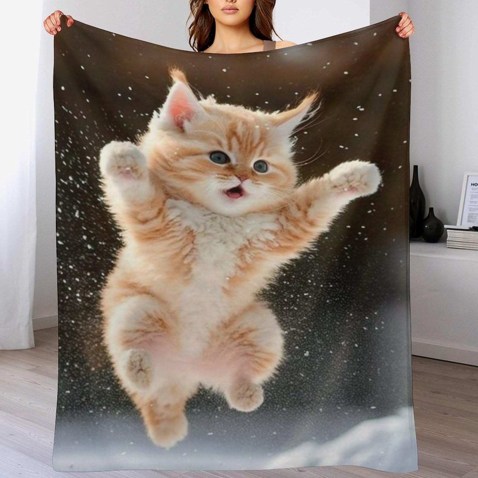 Manta de franela con diseño de gato 3D el regalo ideal y suave para los amantes de mascotas