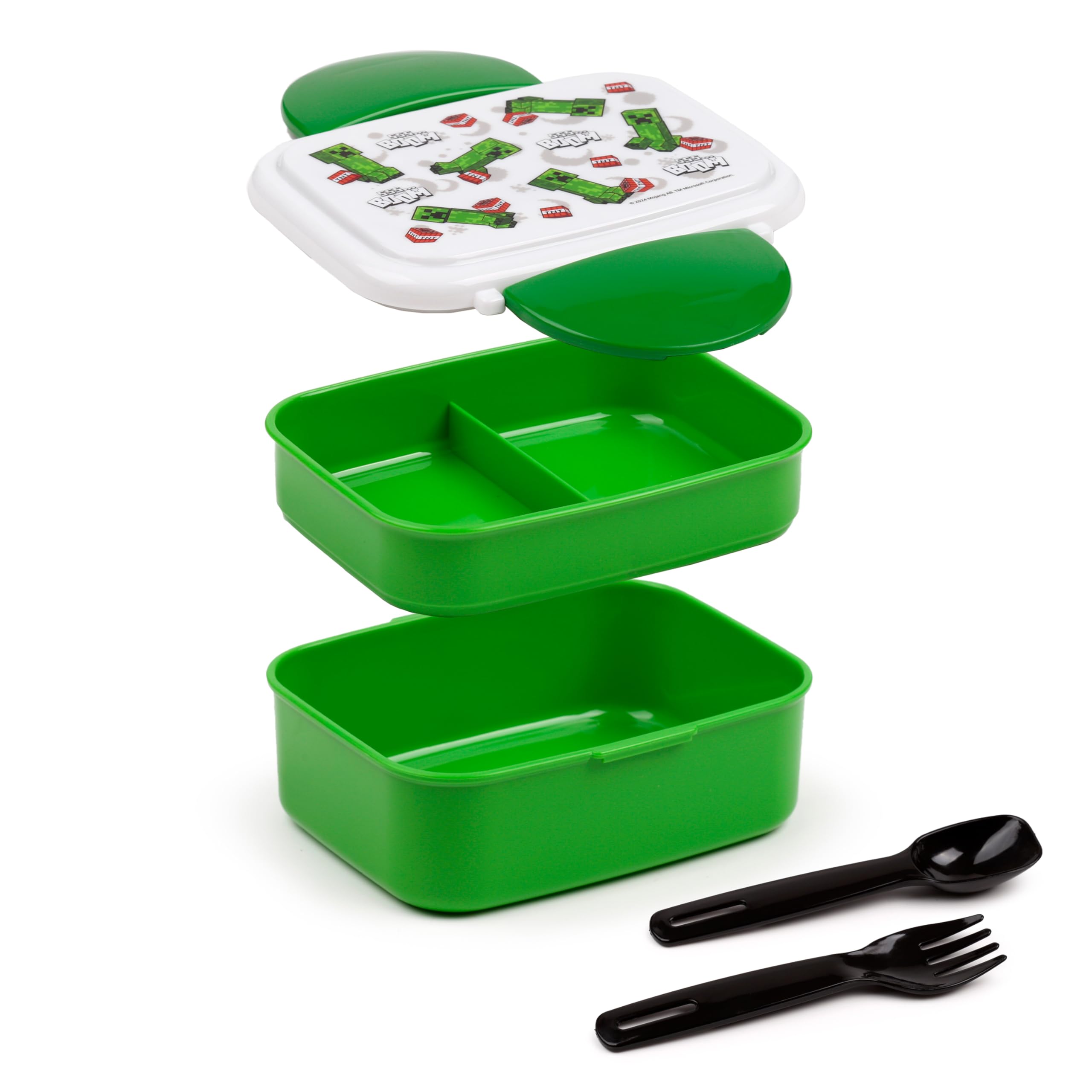 Minecraft Creeper & TNT Clip-Verschluss Stapelbare Bento Lunch Box mit Besteck