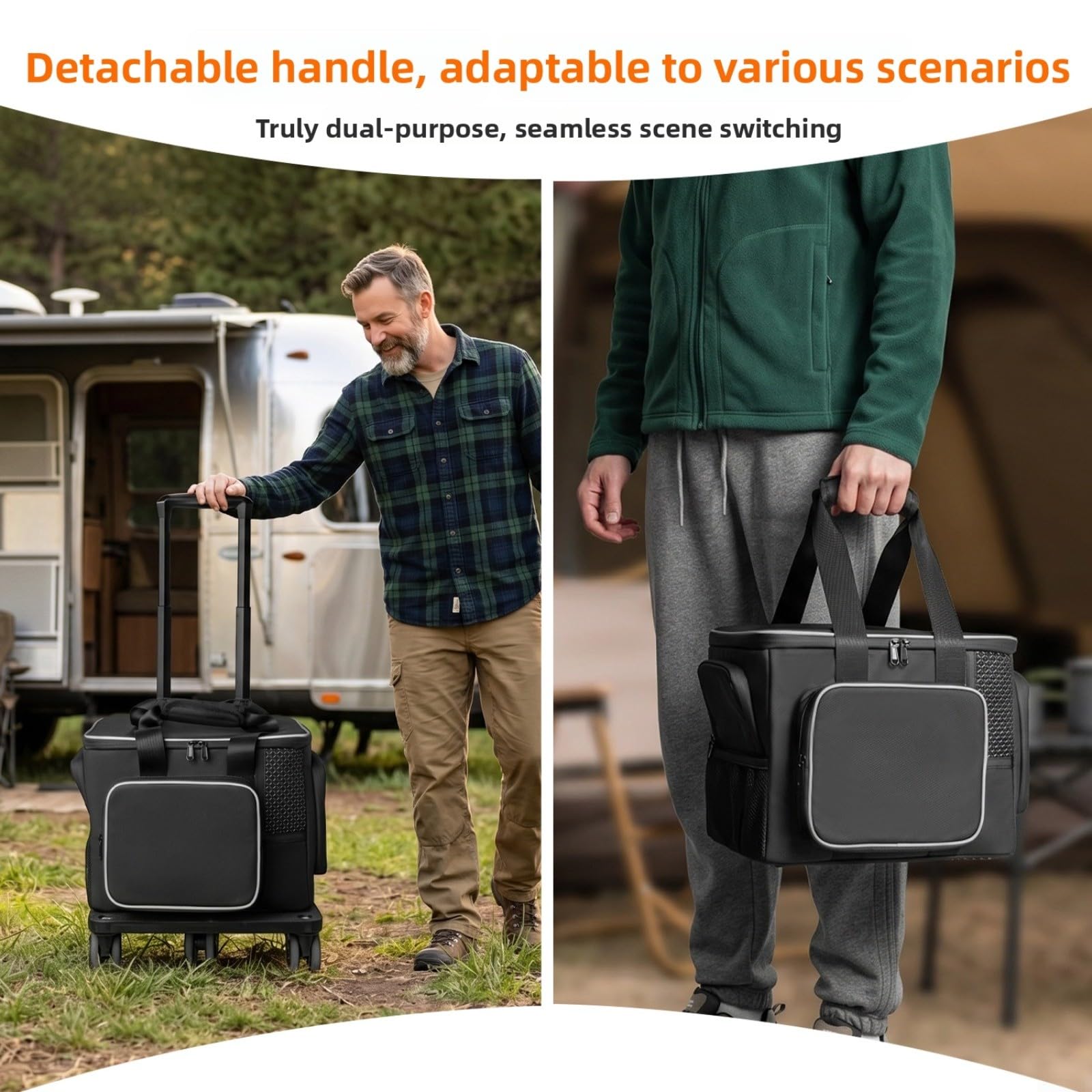 Funda rígida de transporte de EVA compatible con Power 1000, para bolsa de almacenamiento protectora al aire libre, camping, carcasa para banco y cables, color negro