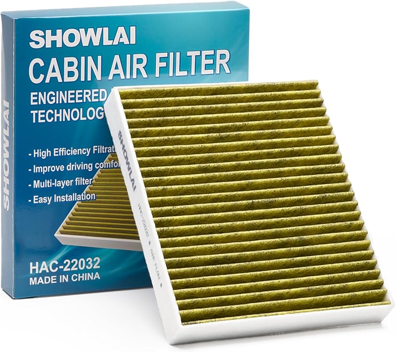 Filtro de ar-condicionado com carvão ativado SHOWLAI 4 camadas para Toyota, Lexus, Subaru e Mazda – 1 unidade