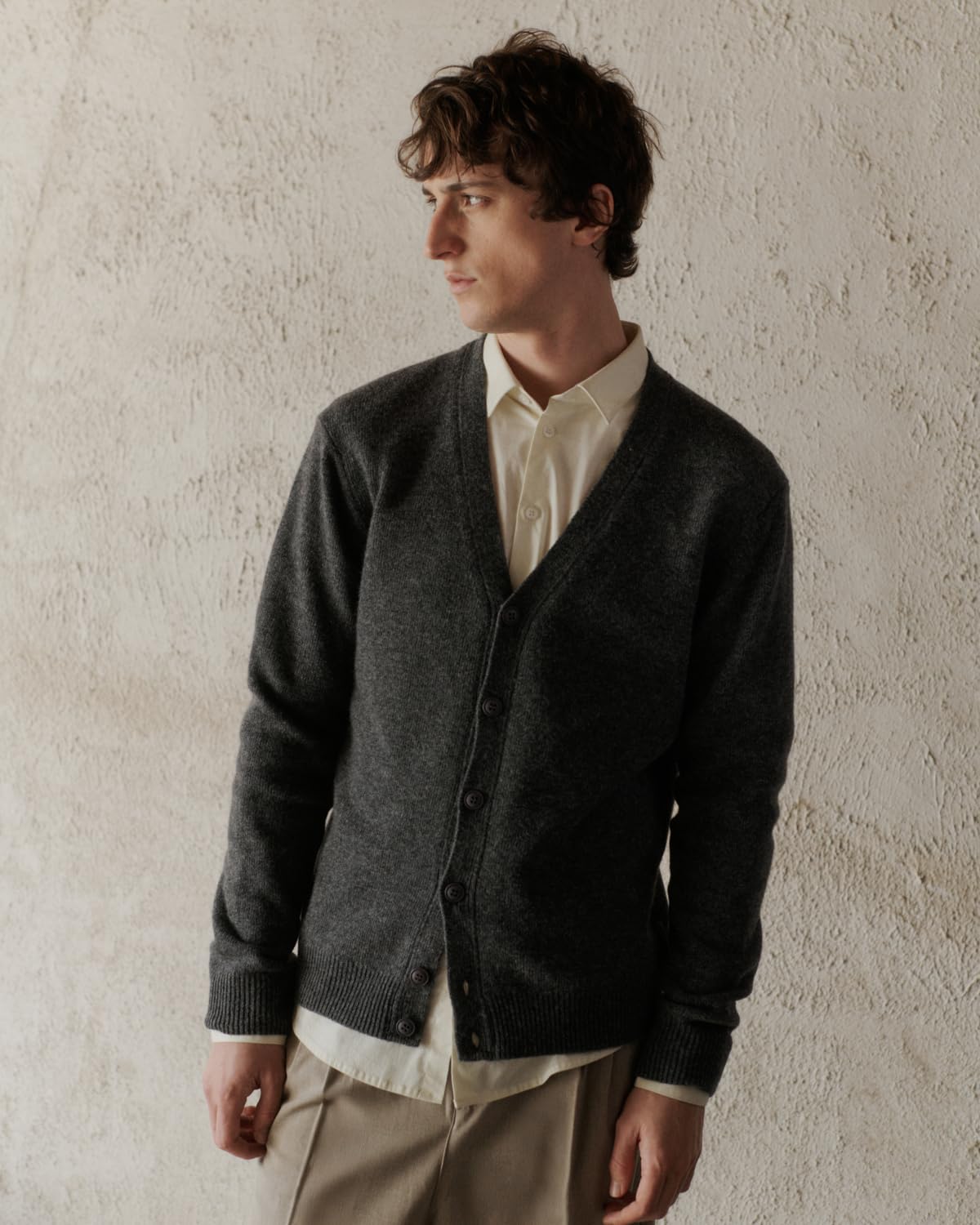 CASUAL FRIDAY CFKarl Herren Strickjacke Cardigan mit V-Ausschnitt Knopfleiste Lammwolle Regular fit
