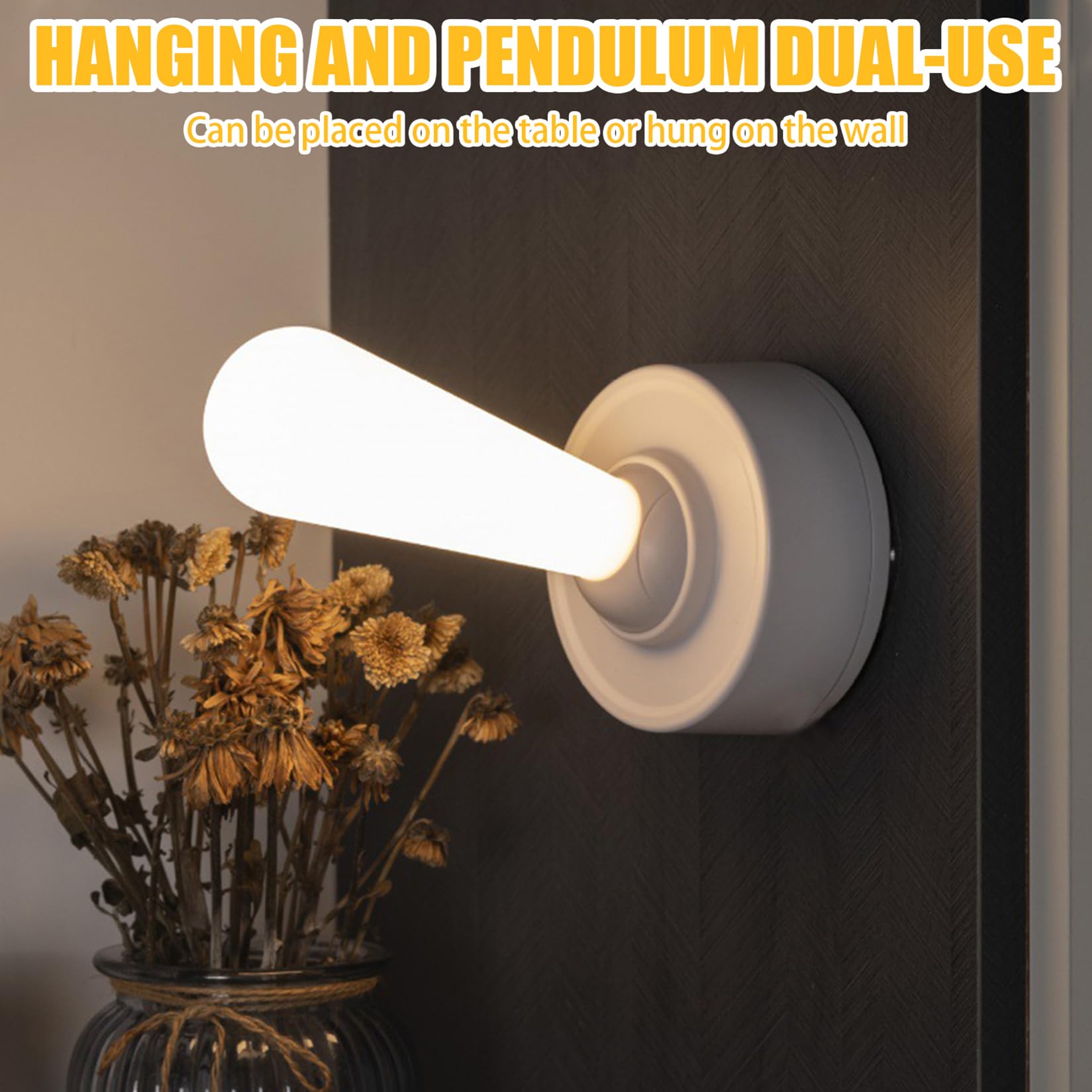 Veilleuse pour enfant à intensité variable - Chargement USB - Portable - Rechargeable - Veilleuse pour chambre à coucher, salon, enfants et adultes - Cadeau (blanc)