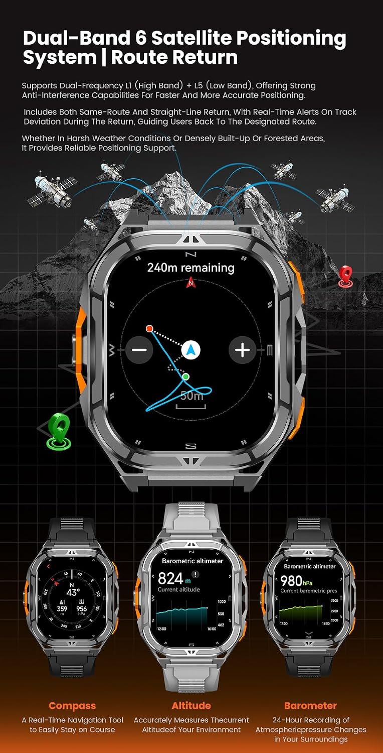 USMATEK X5 displaying GPS route on a mountain background