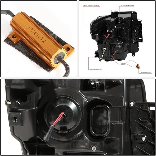 Miniatura 6 de DNA MOTORING HL-LB-NT16-CH-CL1 - Par de faros LED DRL compatibles con 17-22 Titan / 16-22 Titan XD, cromado/transparente