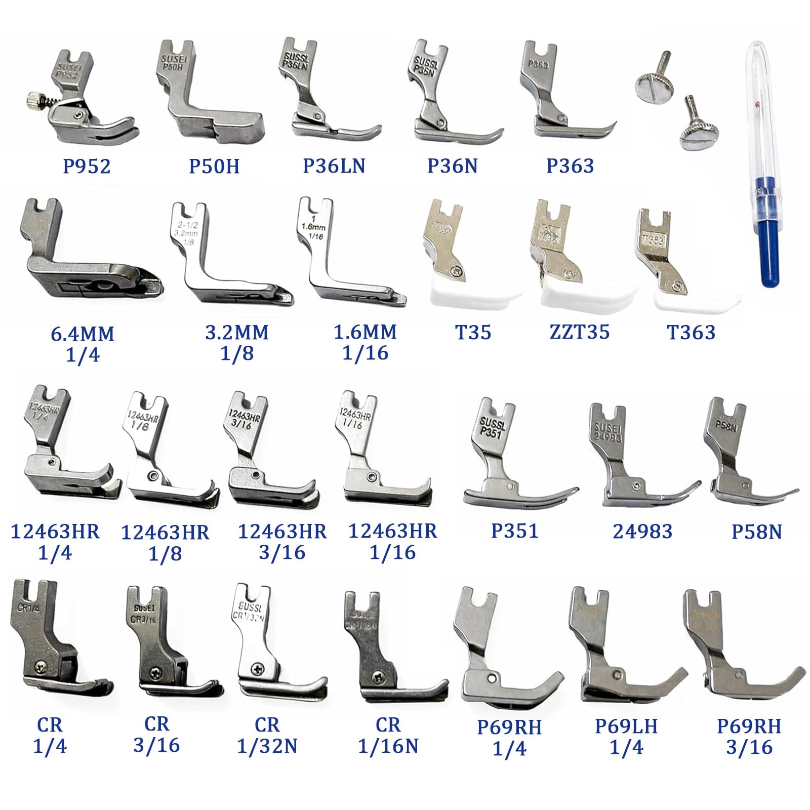 FQTANJU 28PCS Industrial Presser Foot Set Compatible with JUKI DDL-555 DDL-5550 DDL-5600 DDL-8300 Brother B705 B70 7B715 B716 B735 Singer 188K 191D 195K 196K - Image 3