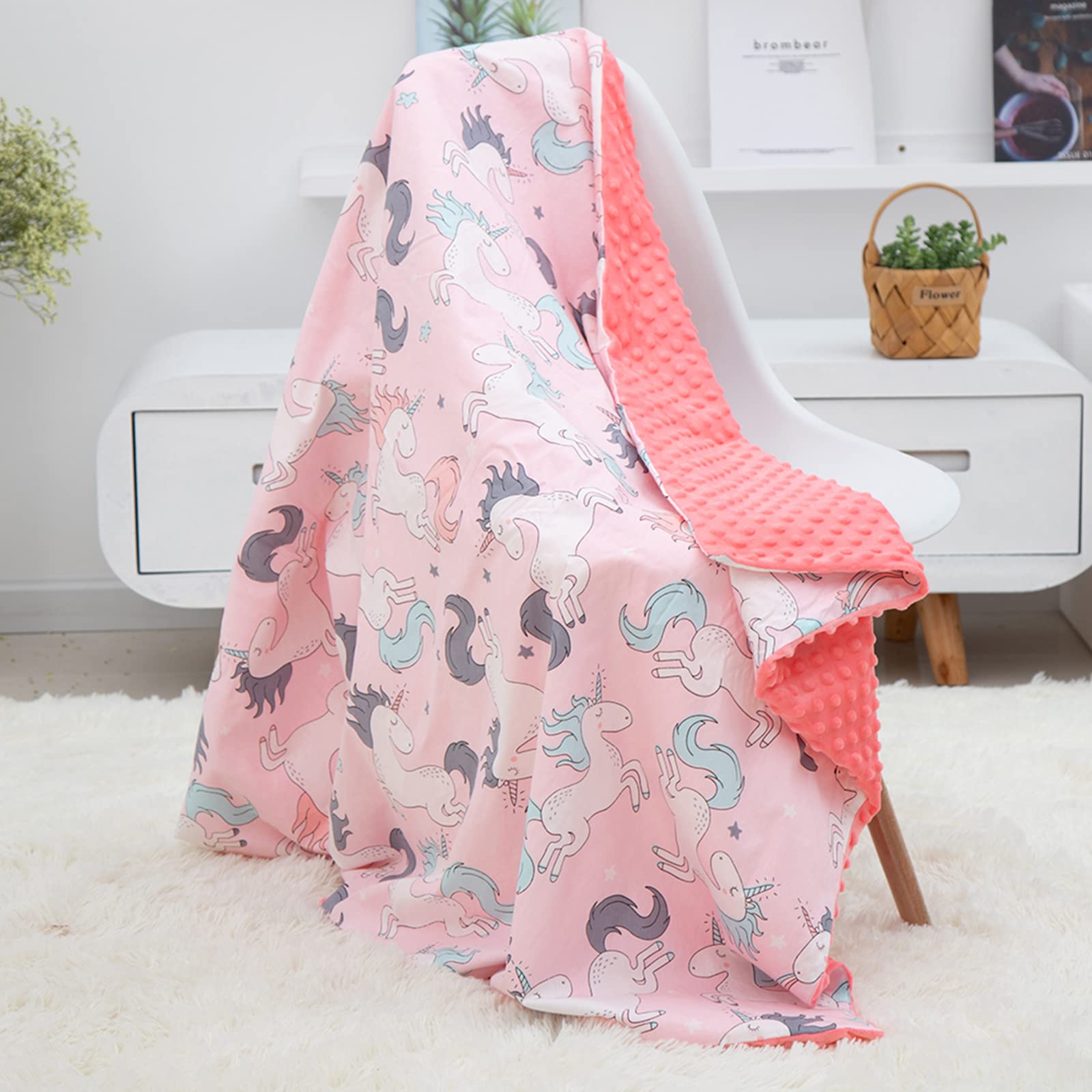 Coperta del Bambino Neonato, Copertina da Neonato Coperta per Bambino 100% Cotone, Super morbido e soffice Coperta a Bolle 158x110 cm, Coperta per Regalo del Bambino