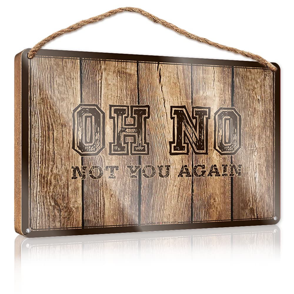 FZFN Kitchen Funny Sign Oh No Not You Again Wooden Sign Wood Signs For Home Decor Kitchen Sign Decor(15X28CM)