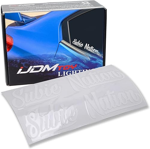 iJDMTOY Calcomanías de vinilo Subie Nation de 7 x 1.5 pulgadas, compatibles con Subaru WRX STI BRZ Impreza Legacy para parabrisas, parachoques,