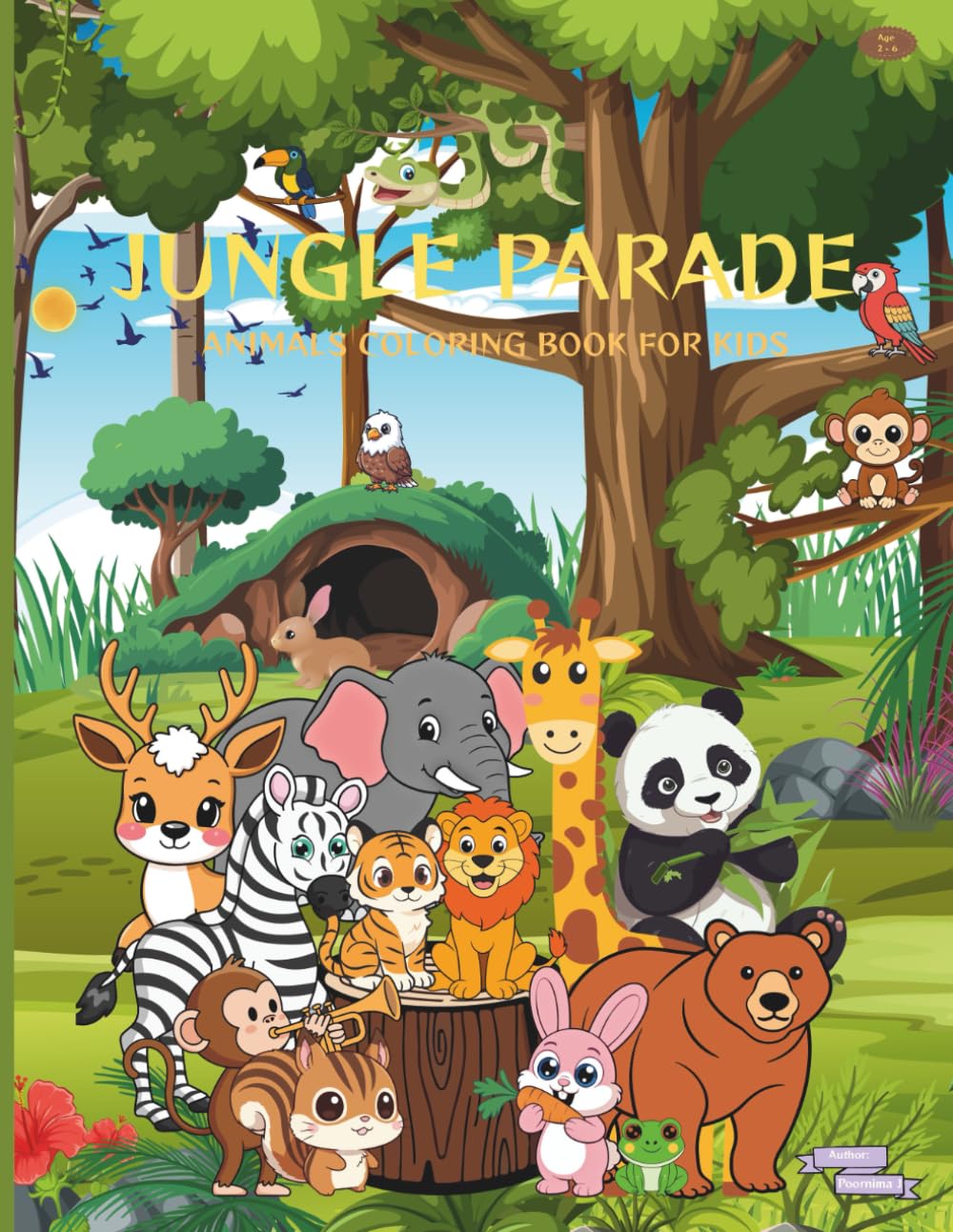 JUNGLE PARADE: Animals coloring book for Kids