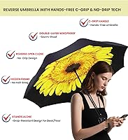 Vista 156 de SIEPASA Paraguas invertido invertido de 49/56 pulgadas, doble toldo extra grande, ventilado, resistente al viento, impermeable, paraguas de golf