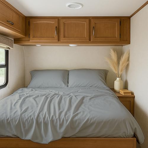 Sábanas para caravana, litera matrimonial de 34 (48 x 75) pulgadas, bolsillo de hasta 10-12 pulgadas de profundidad, 100% algodón egipcio, juego de