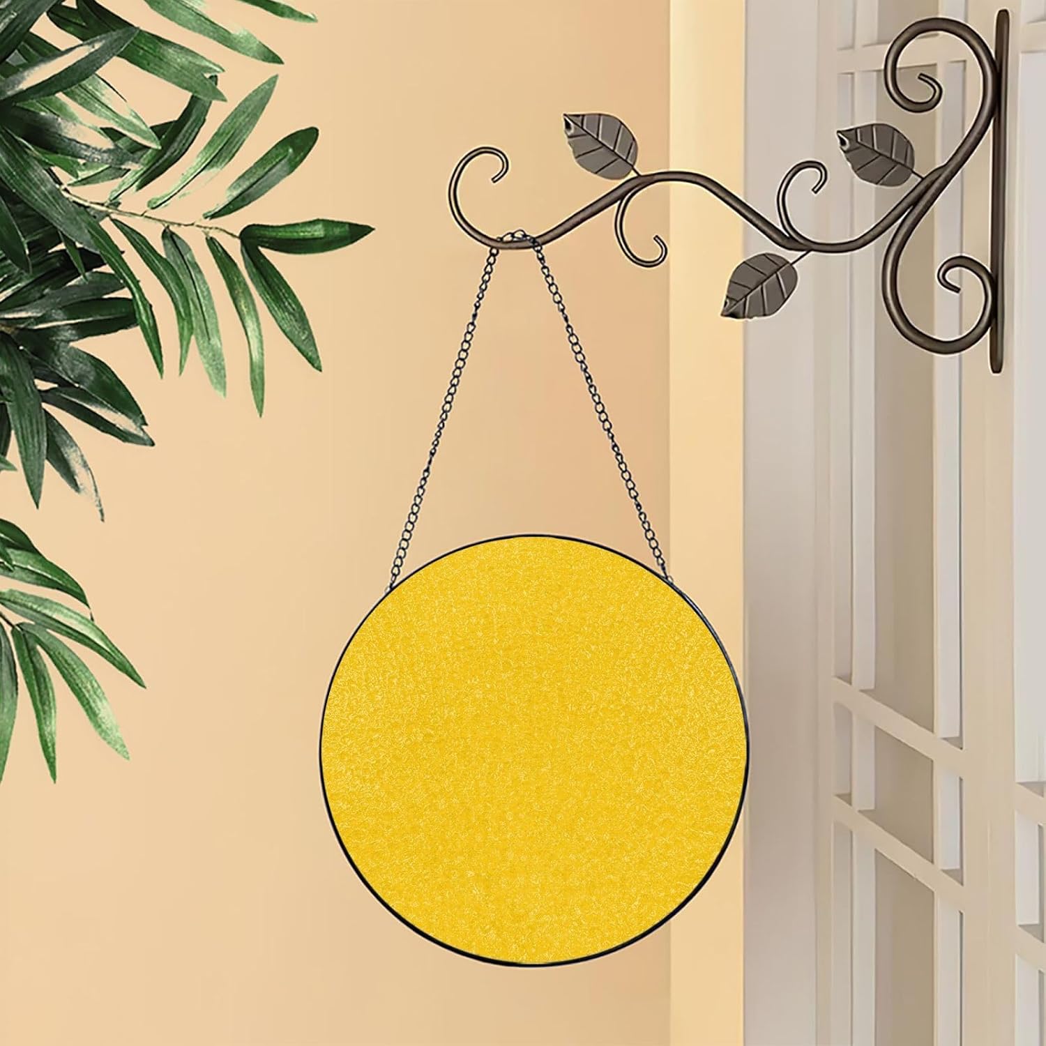 Stained Glass Window Hanging 6in（15cm）, Milk Duck Yellow Glass Suncatcher for Home Decor, Indoor Wall Art Glass Panel with Metal Chain and Hooks, Sun Catcher Ornament Birthday Gifts